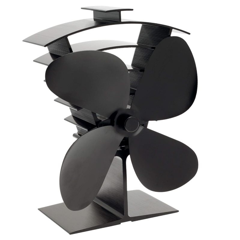 Stove Fan Heat Powered 4 Blade - TFORU-Aluminum Stand Wood Stove Fan High