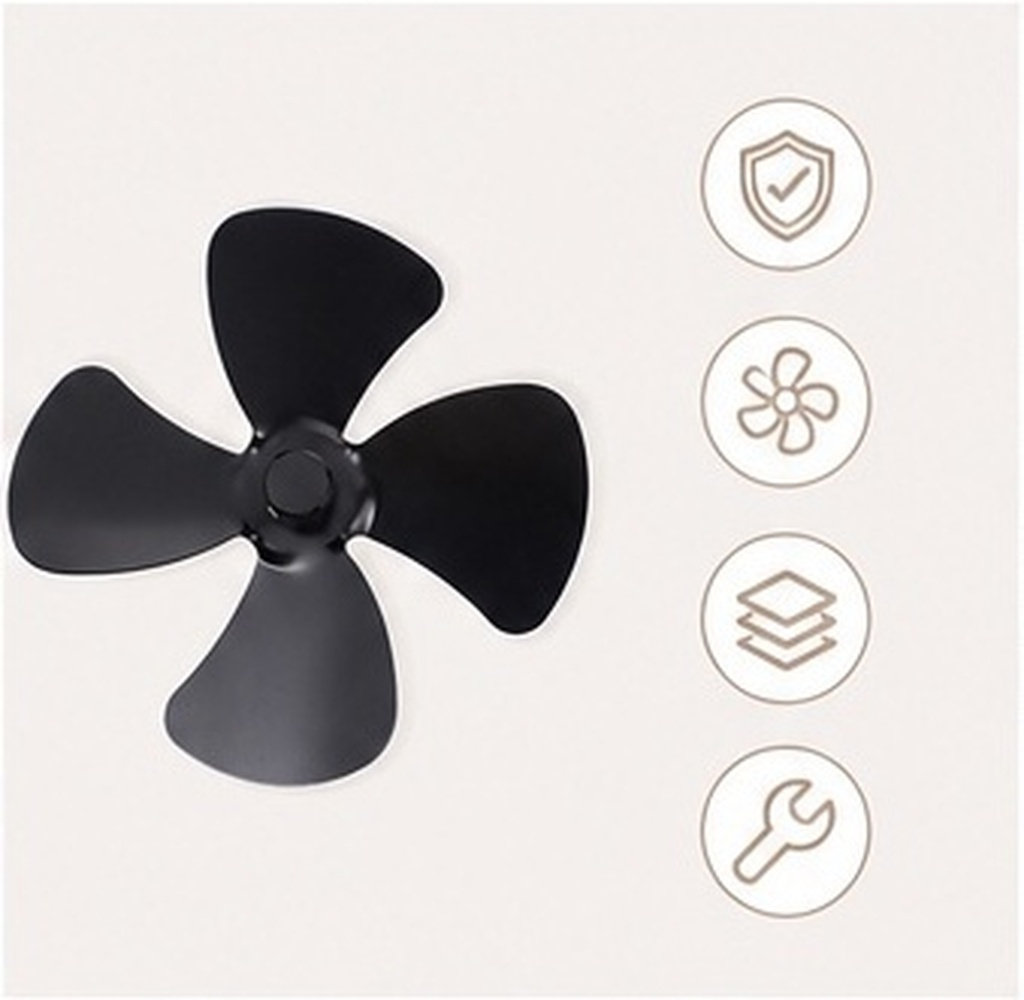 Stove Fan Heat Powered 4 Blade - Replacement 4-Blades Aluminum Alloy Stove Fan