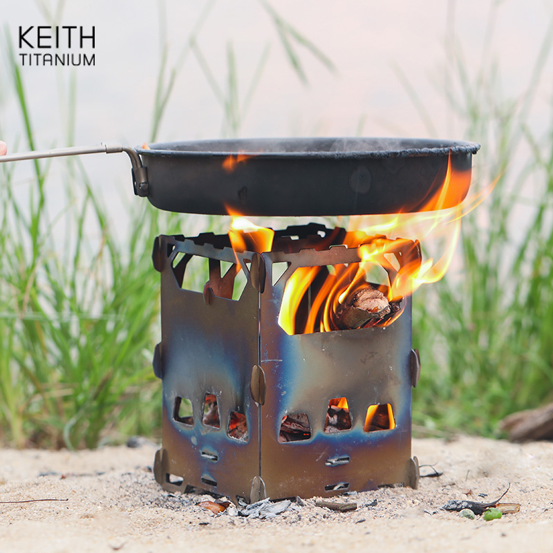 Ultralight Titanium Wood Stove Backpack - KEITH Pure Titanium Mini Wood Stove