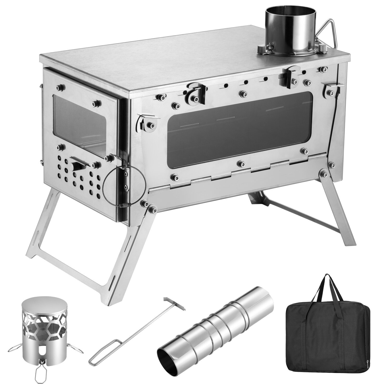 Portable Outdoor Wood Burning  - Hot Tent Wood Stove With Chimney Pipe review and price
