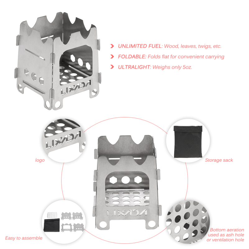 Lixada Titanium/Stainless stee - Titanium Folding Wood Stove Tent review and price