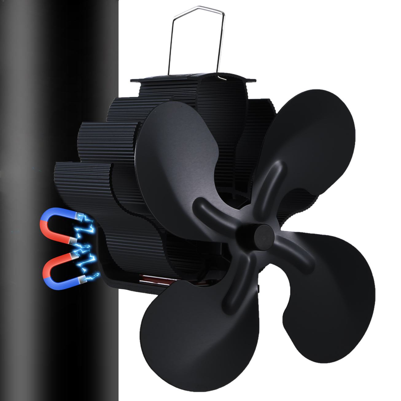 Magnetic Log Burner Fan 4 Blad - Stove Fan Heat Powered 4 Blade review and price