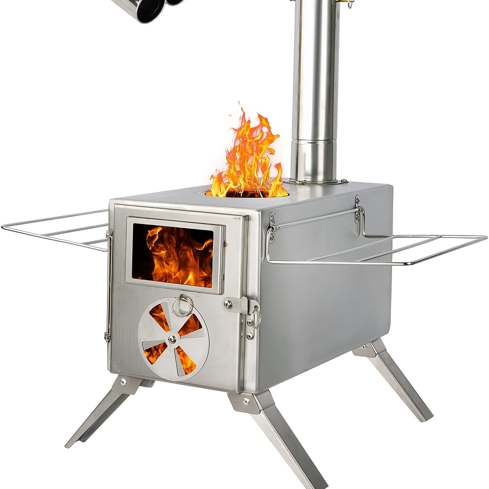 Camping wood stove stainless s - Hot Tent Wood Stove With Chimney Pipe review and price