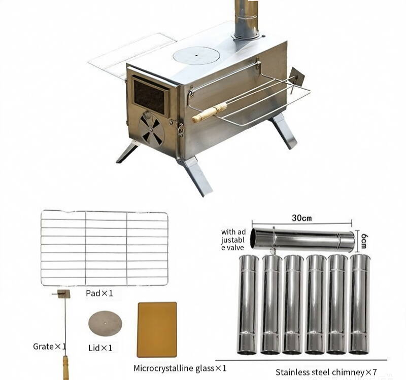 Camping wood stove stainless s - Hot Tent Wood Stove With Chimney Pipe review and price