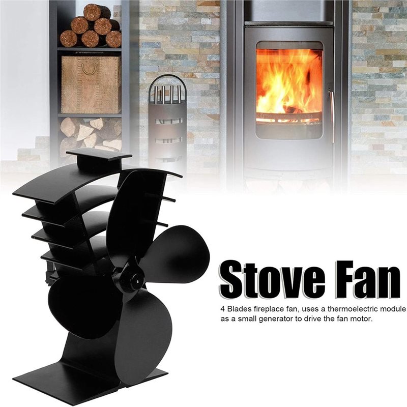 BHTS-Wood Stove Fan Aluminum W - Stove Fan Heat Powered 4 Blade review and price