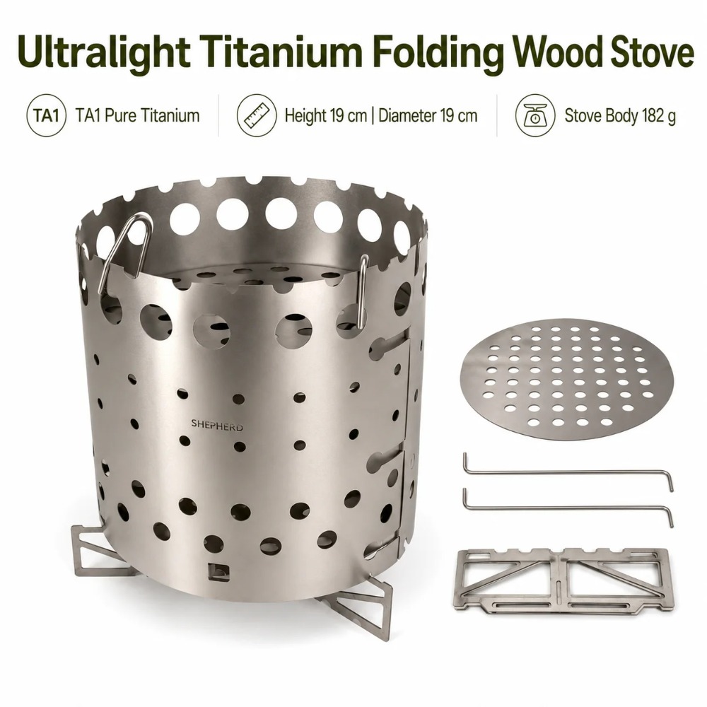 Ultralight TA1 Titanium Wood B - Ultralight Titanium Wood Stove Backpack review and price