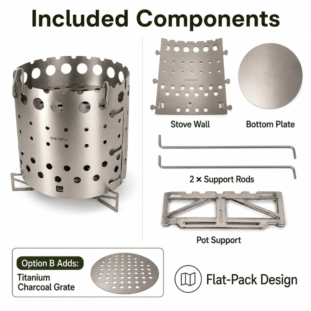 Ultralight TA1 Titanium Wood B - Ultralight Titanium Wood Stove Backpack review and price