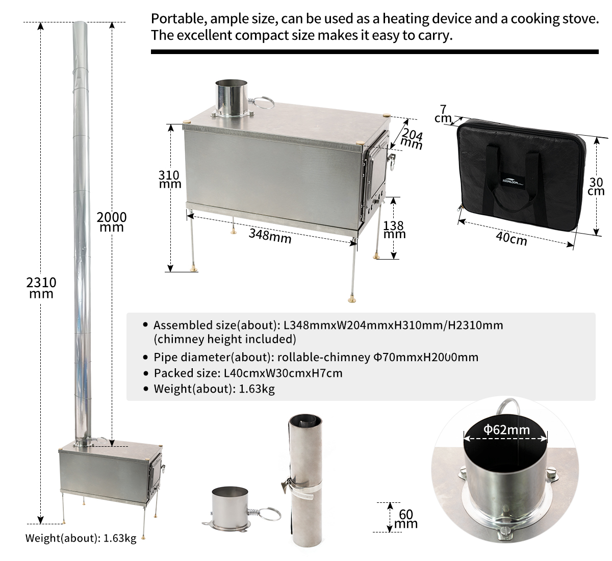 Foldable titanium wood-burning - Titanium Folding Wood Stove Tent review and price
