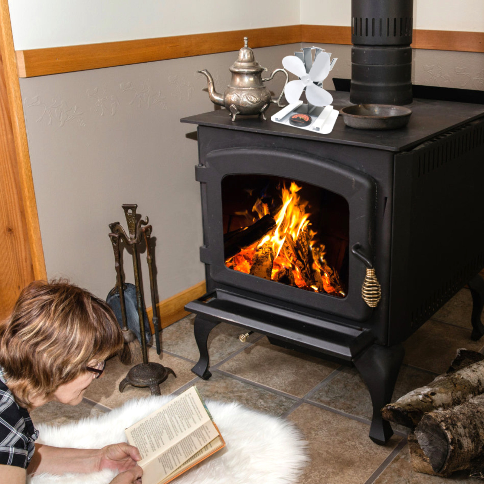 Aluminum Alloy Stove Fan Blade - Stove Fan Heat Powered 4 Blade review and price