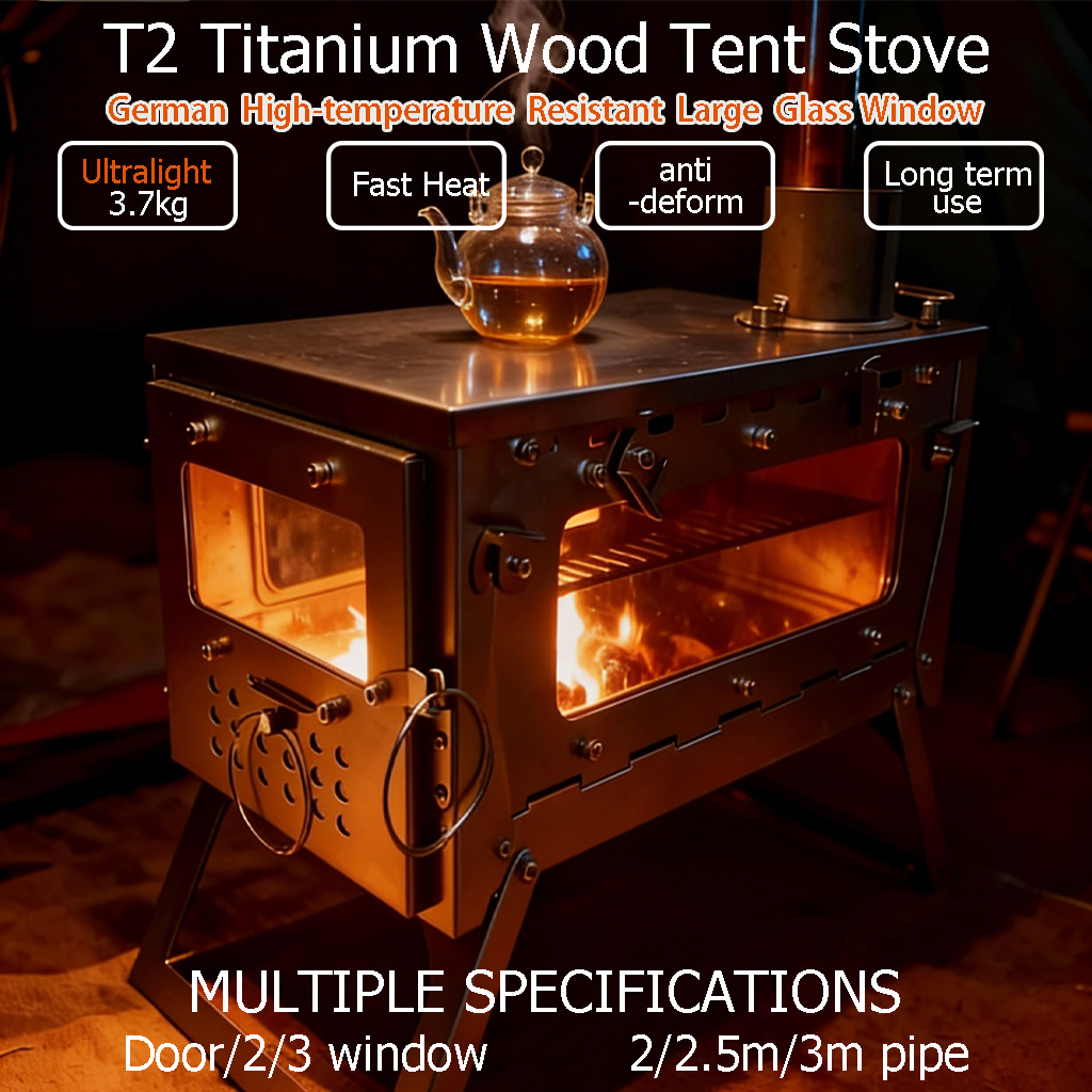 DANCHEL T2 Titanium Tent Stove - Titanium Folding Wood Stove Tent review and price