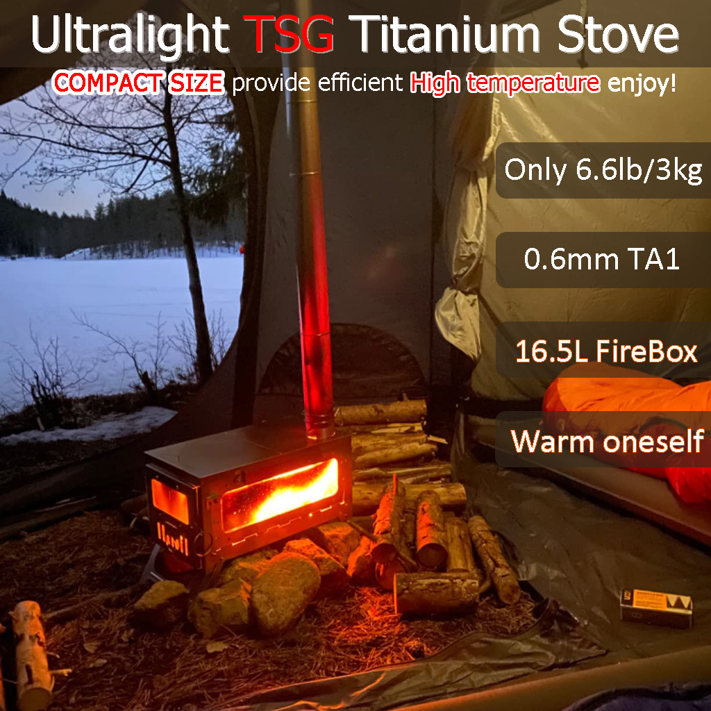 DANCHEL TSG Titanium Tent Stov - Titanium Folding Wood Stove Tent review and price
