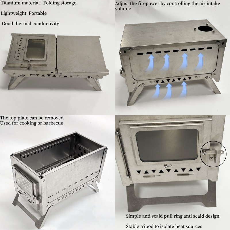 Titanium Wood Stove Secondary  - Titanium Folding Wood Stove Tent review and price