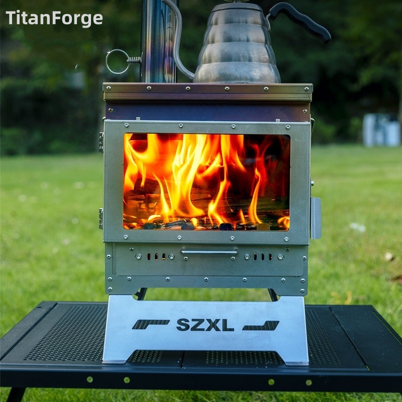 Stainless Steel Smokeless Fire - Titanium Wood Stove Glass Window review and price