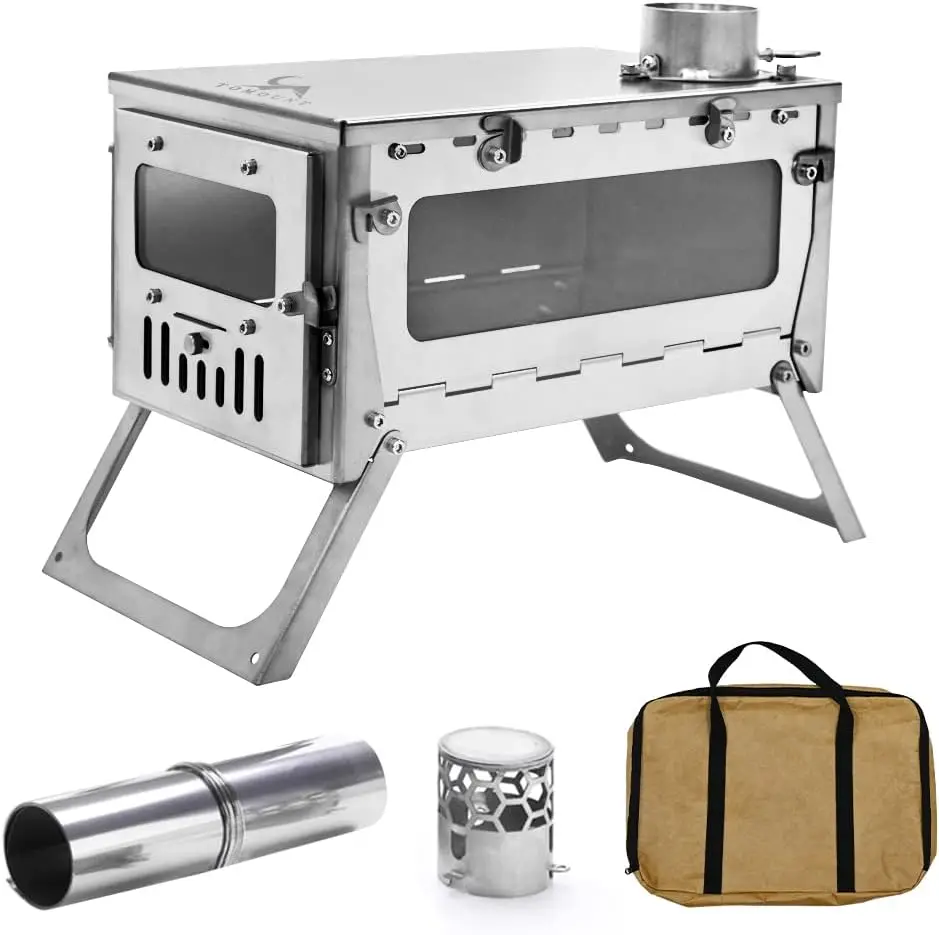 Camping Kitchen Quick Assembly - Titanium Folding Wood Stove Tent review and price