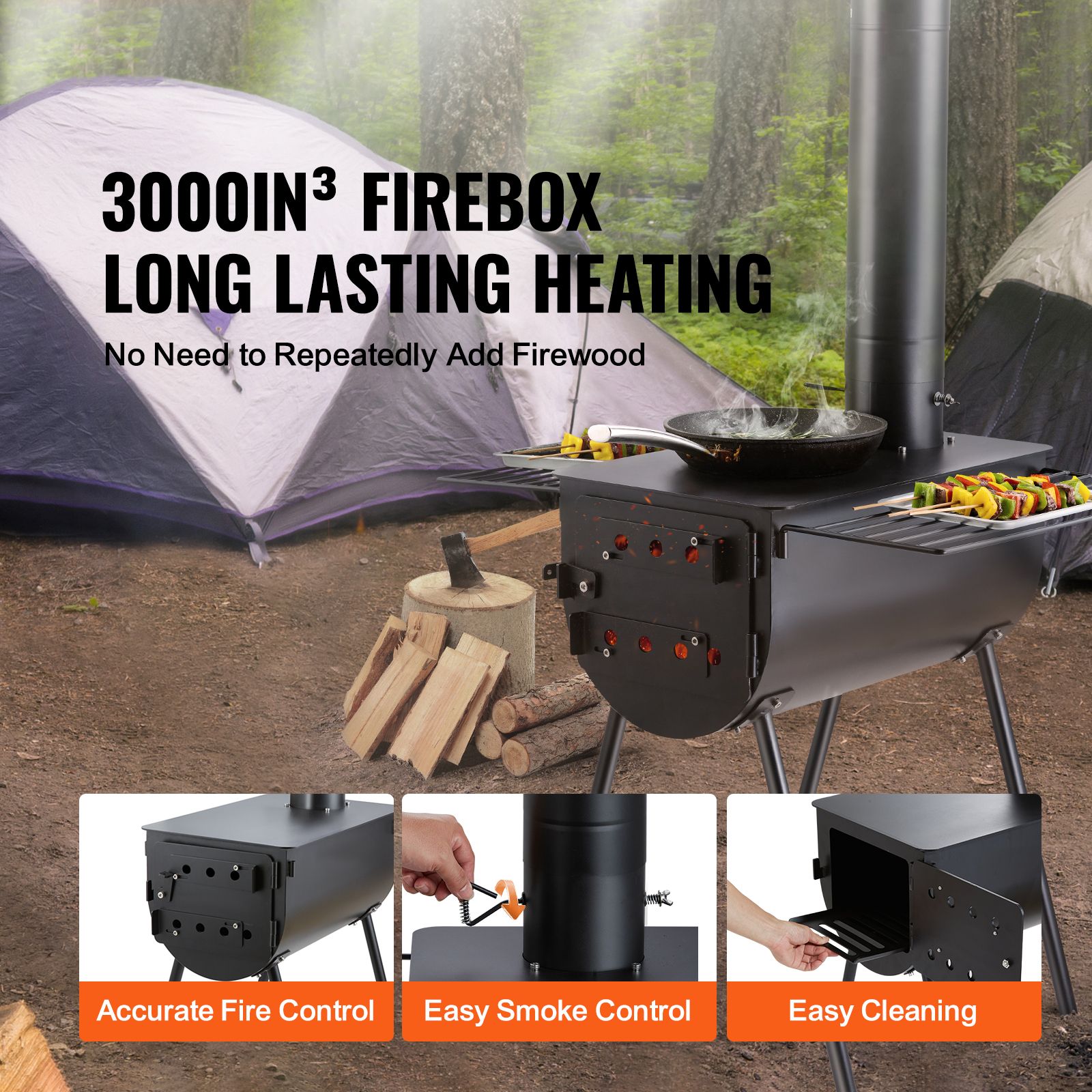 Wood Stove, 118 inch, Alloy St - Hot Tent Wood Stove With Chimney Pipe review and price