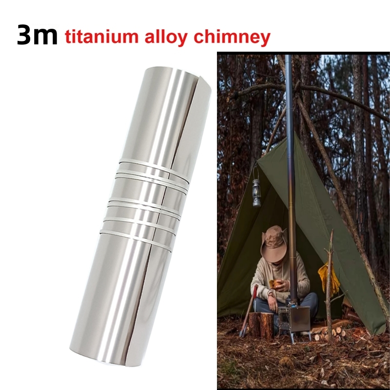 Hand‑Rolled Titanium Chimney P - Hot Tent Wood Stove With Chimney Pipe review and price