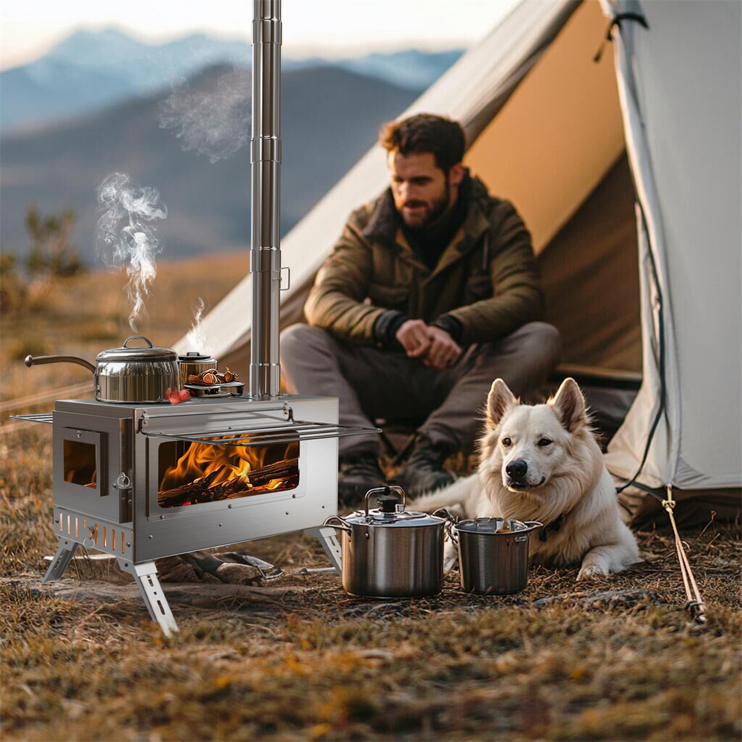 Hot Tent Stove, Stainless Stee - Hot Tent Wood Stove With Chimney Pipe review and price