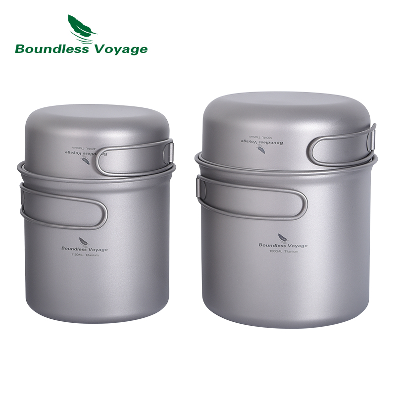 Boundless Voyage Camping Titan - Titanium Cooking Pot Pan Mess Kit review and price
