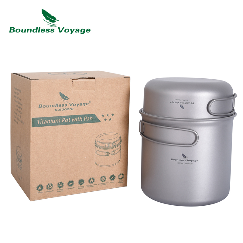 Boundless Voyage Camping Titan - Titanium Cooking Pot Pan Mess Kit review and price