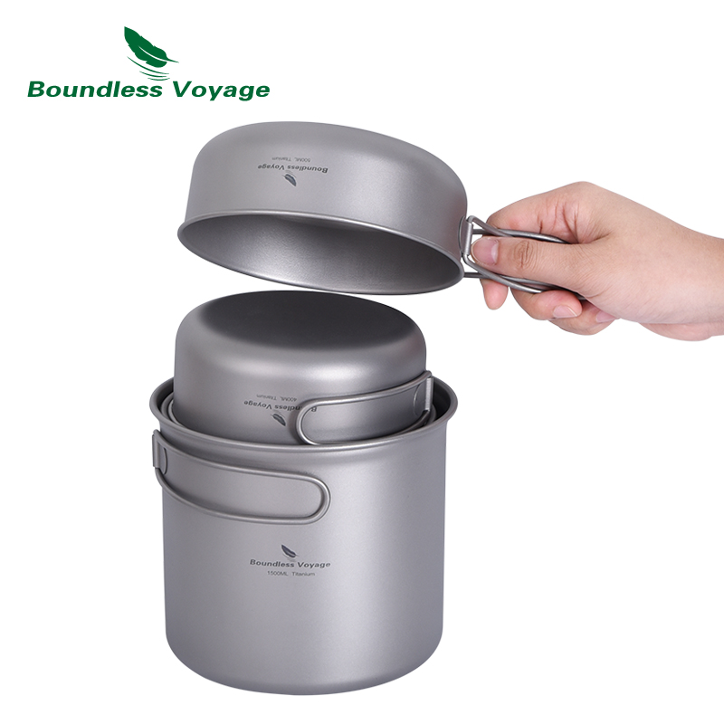 Boundless Voyage Camping Titan - Titanium Cooking Pot Pan Mess Kit review and price