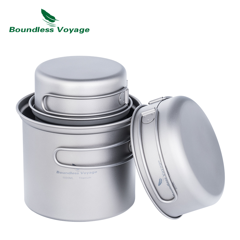 Boundless Voyage Camping Titan - Titanium Cooking Pot Pan Mess Kit review and price