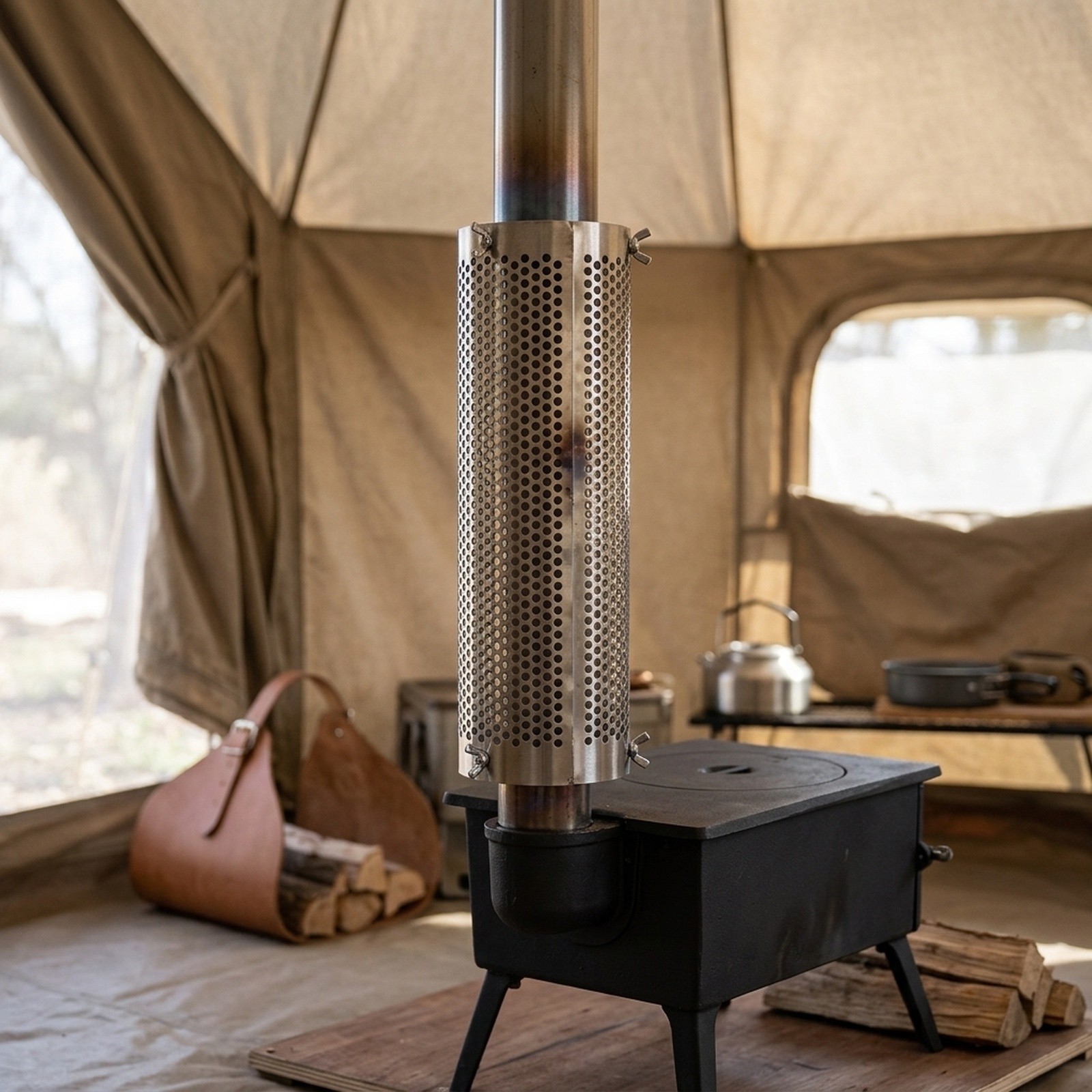Stainless Steel Camping Tent S - Hot Tent Wood Stove With Chimney Pipe review and price