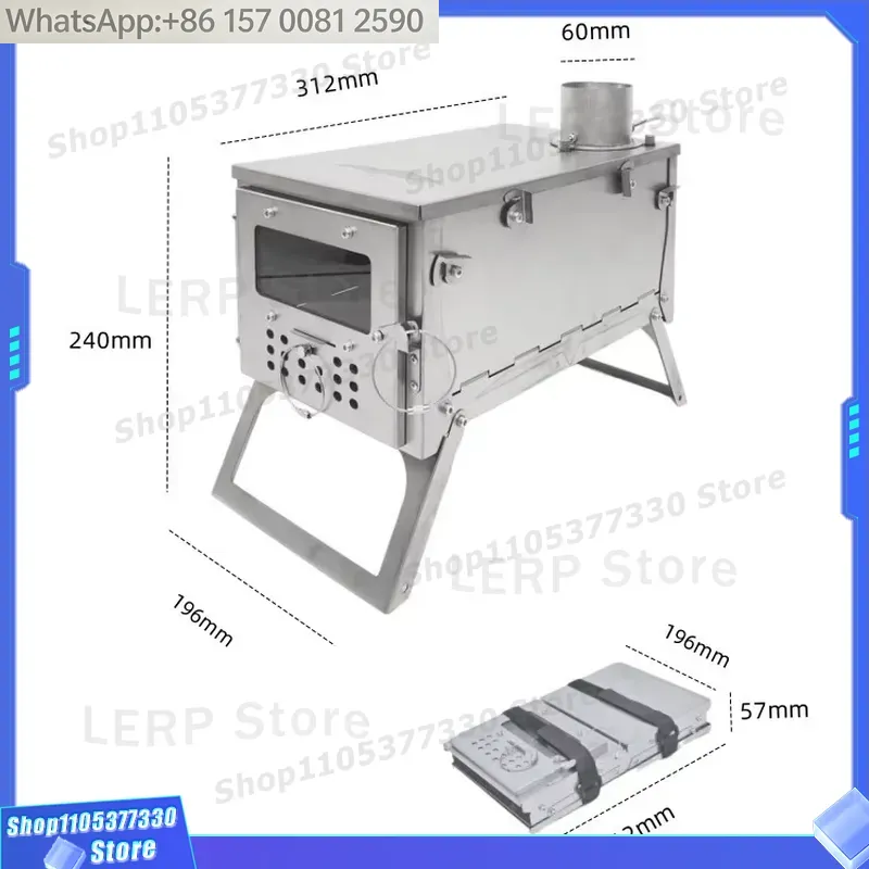 Stainless Steel Wood Burning S - Hot Tent Wood Stove With Chimney Pipe review and price