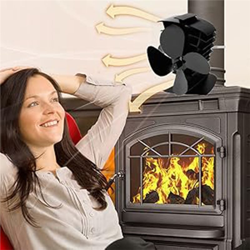 BestSEO Wood Stove Fan Wood St - Stove Fan Heat Powered 4 Blade review and price