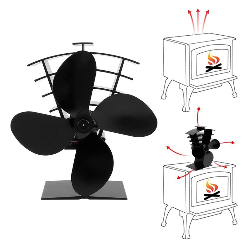 BestSEO Wood Stove Fan Wood St - Stove Fan Heat Powered 4 Blade review and price