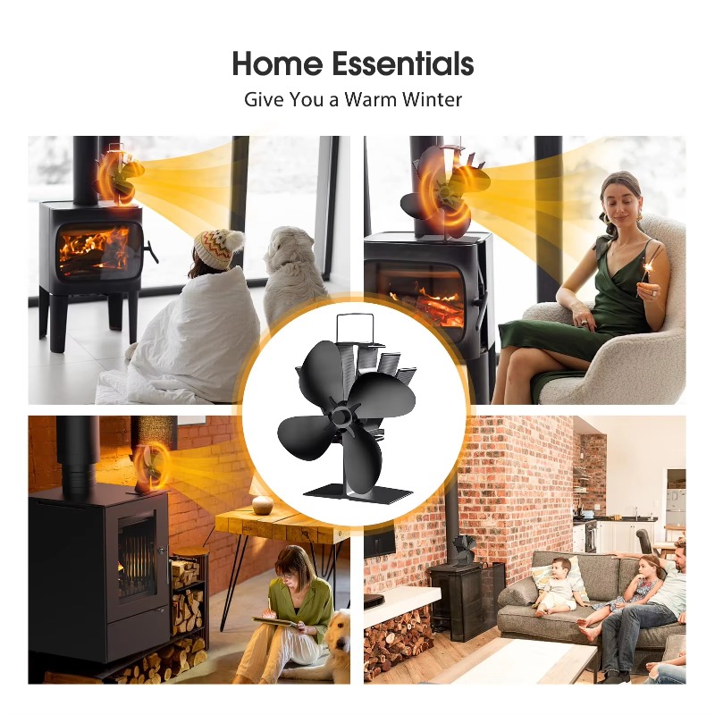 Wood Stove Fan Heat Powered, 4 - Stove Fan Heat Powered 4 Blade review and price