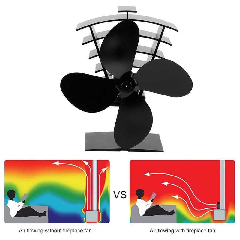 Touchbuy Wood Stove Fan Heat P - Stove Fan Heat Powered 4 Blade review and price