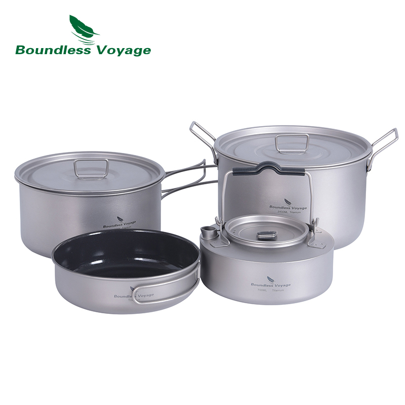Boundless Voyage Titanium Camp - Titanium Cooking Pot Pan Mess Kit review and price