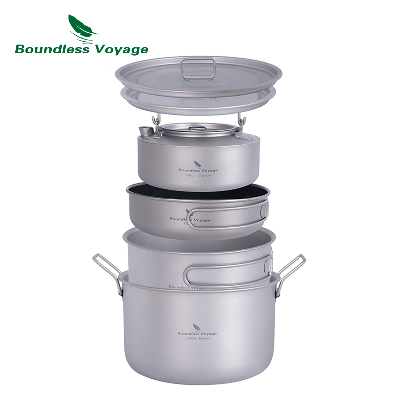 Boundless Voyage Titanium Camp - Titanium Cooking Pot Pan Mess Kit review and price