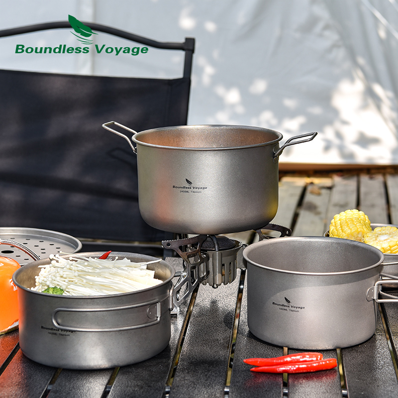 Boundless Voyage Titanium Camp - Titanium Cooking Pot Pan Mess Kit review and price
